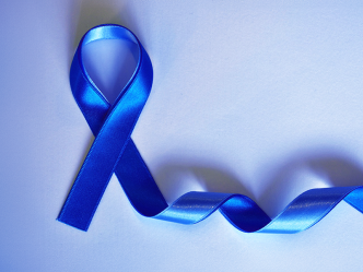 A ribbon to signify Colon Cancer Awareness Month.