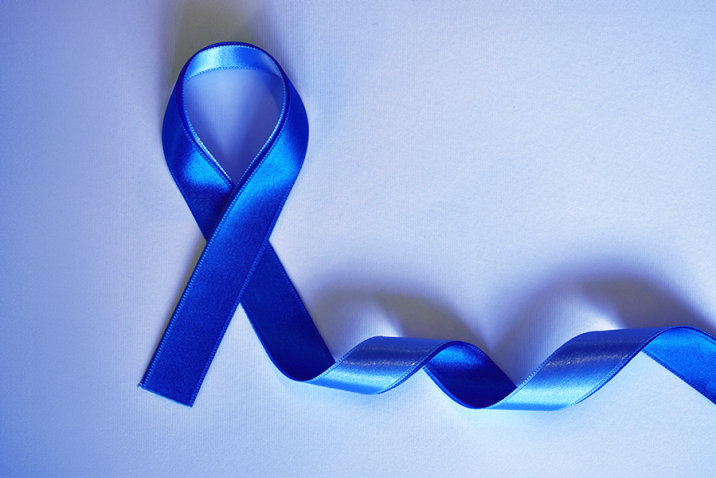 A ribbon to signify Colon Cancer Awareness Month.