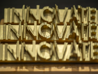 Metal carving of letters