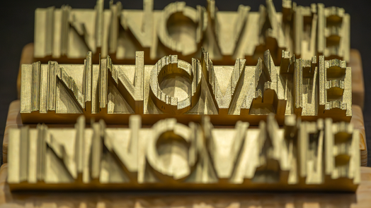 Metal carving of letters