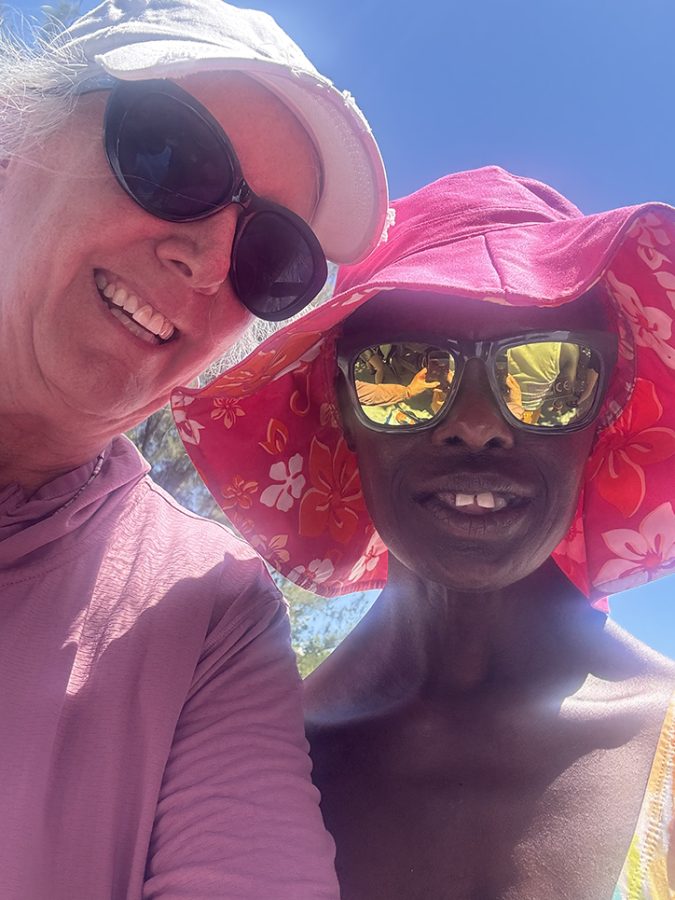 Two women smiling