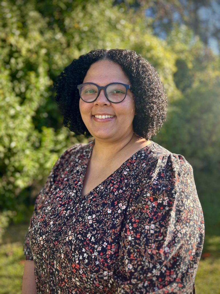 Woman smiling outside
