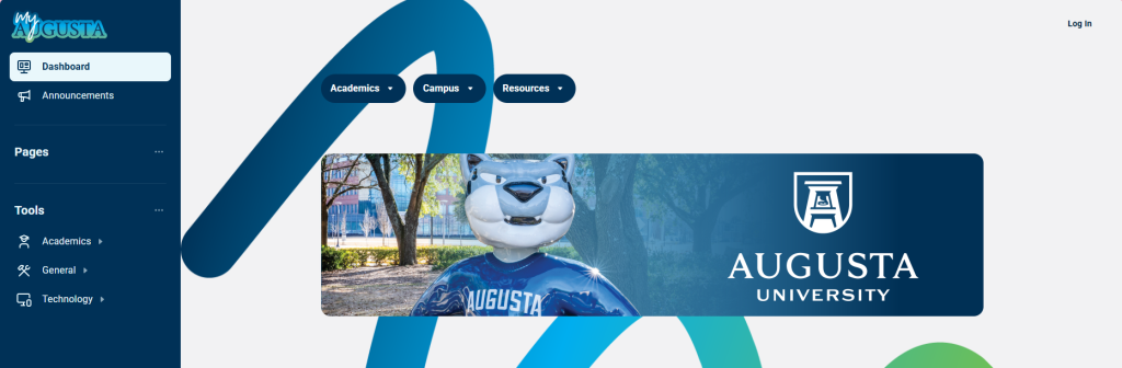 It is a screenshot of an Augusta University website landing page.
