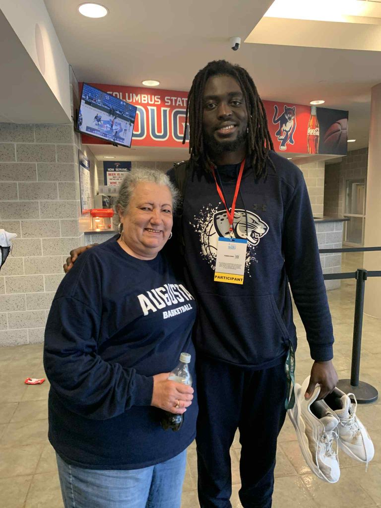 Man and woman smiling