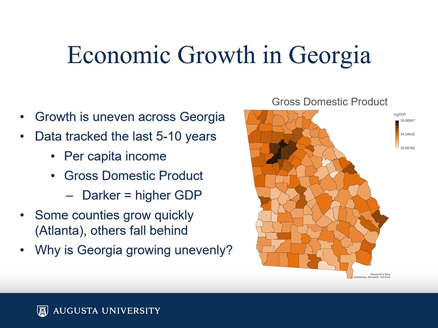 A graphic showing economic data.