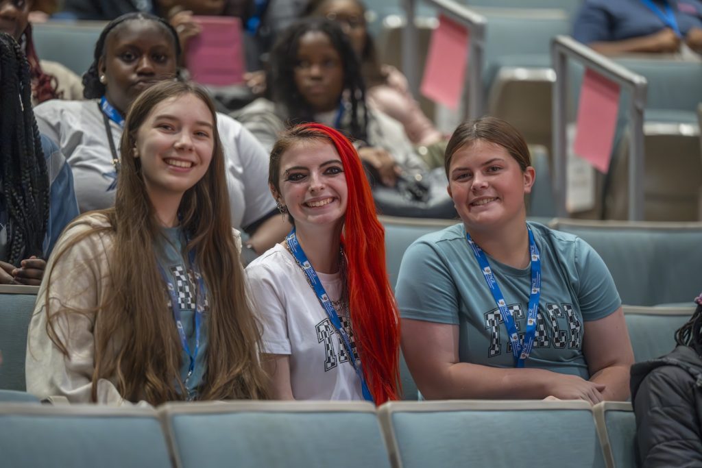 Students attending a conference