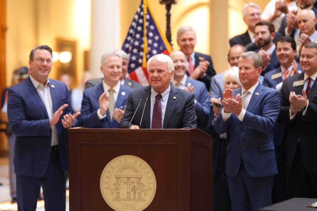 Man speaking at the podium