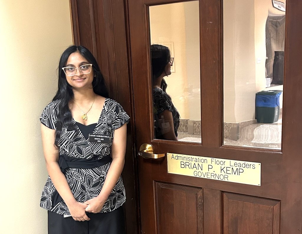 Student in the State Capitol.