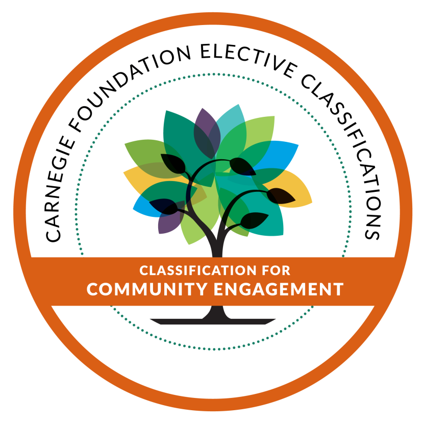 A badge featuring a tree that says "Carnegie Foundation Elective Classification"
