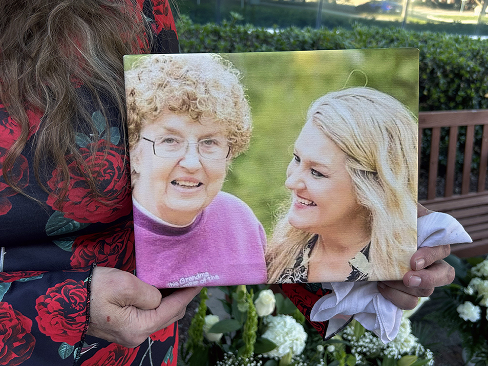 Woman holding a picture