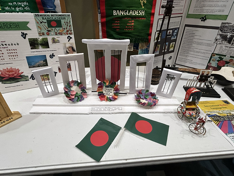 Table display featuring cultural items