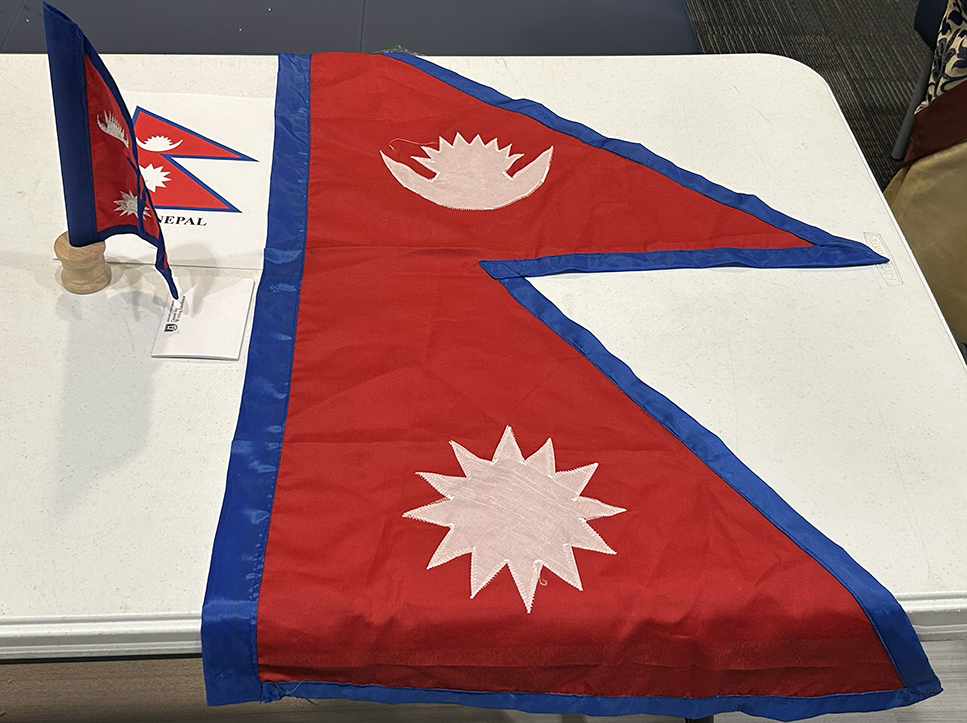 The flag of Nepal