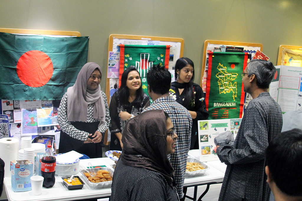 Women and men interacting