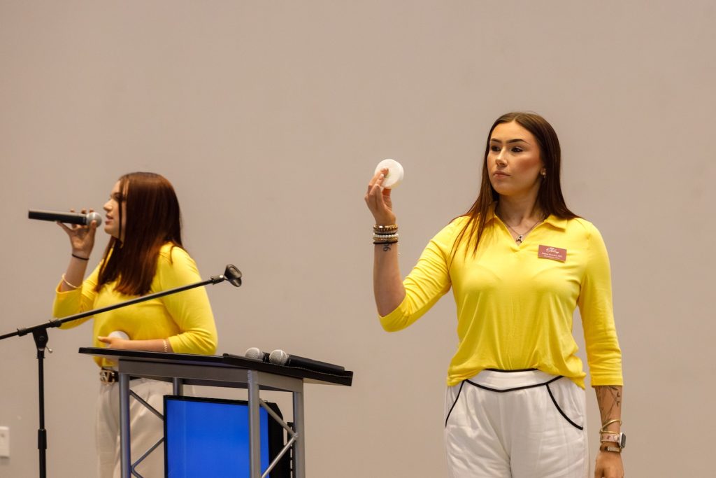 Two students presenting