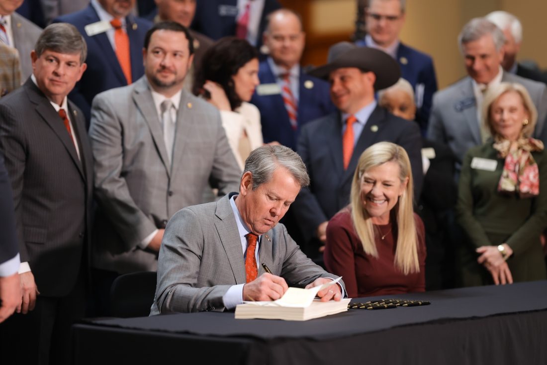 Governor signing the budget