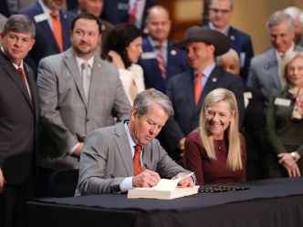 Governor signing the budget
