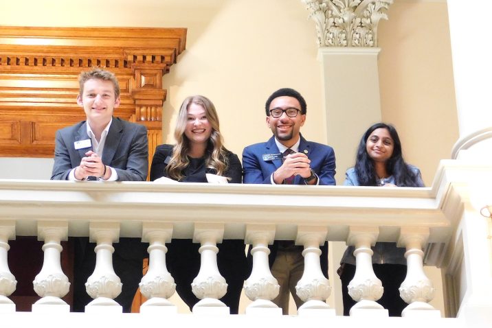 Four interns at the Capitol