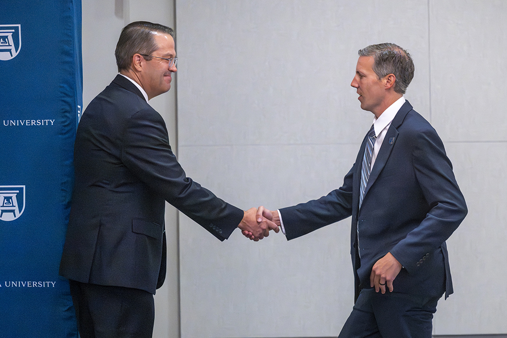 Two men shaking hands