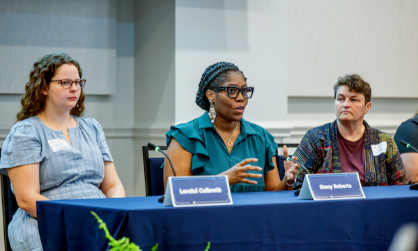 Three women on a panel