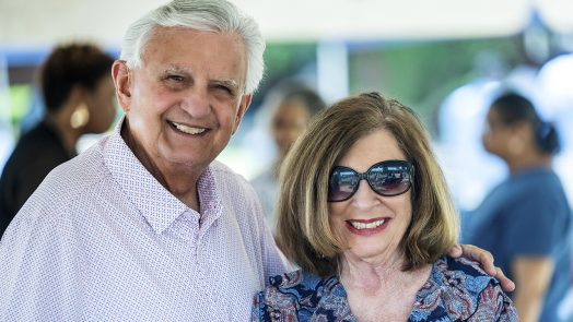 Man and woman smiling