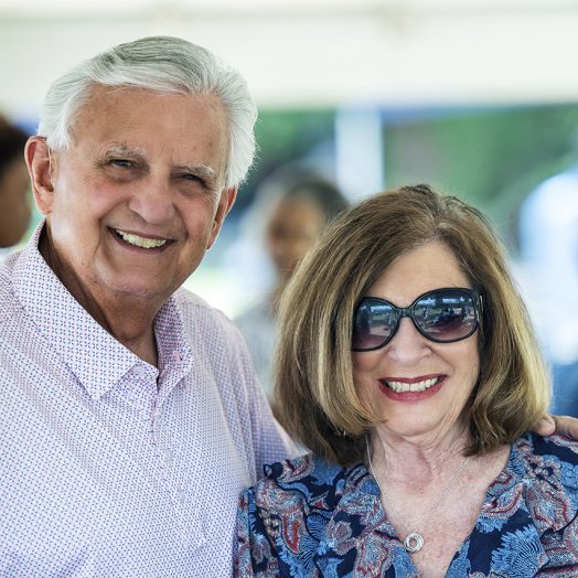Man and woman smiling