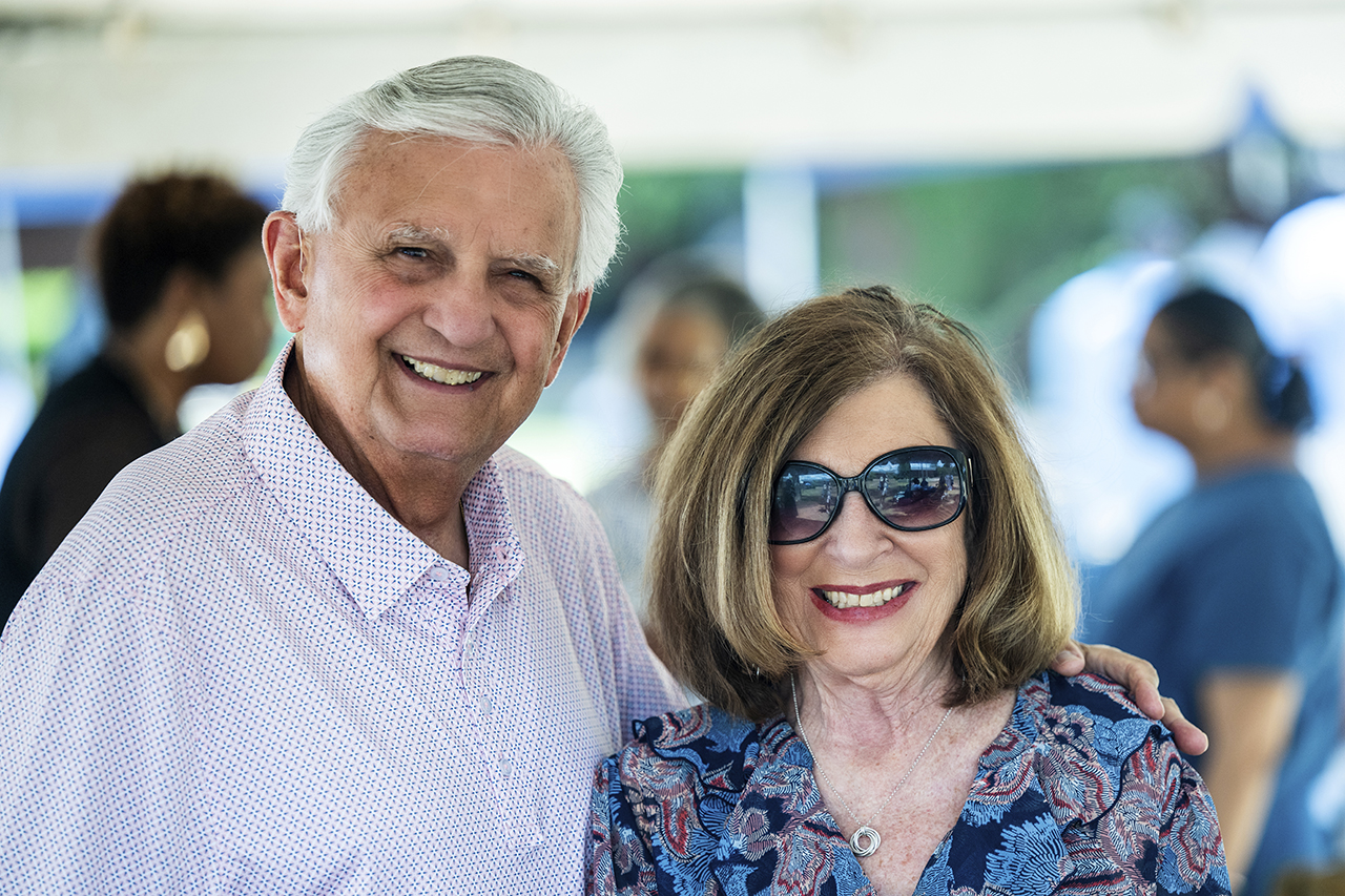 Man and woman smiling