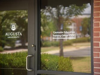Photo of the door of the Counselor Education Training Center.