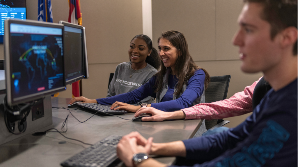 Students in class on computer 
