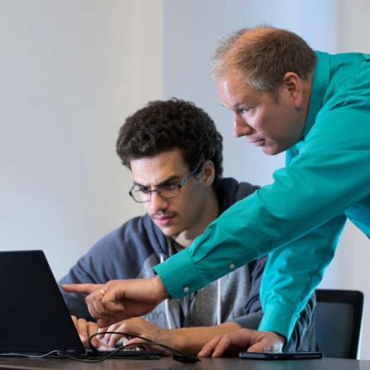 Michael Nowatkowski with student