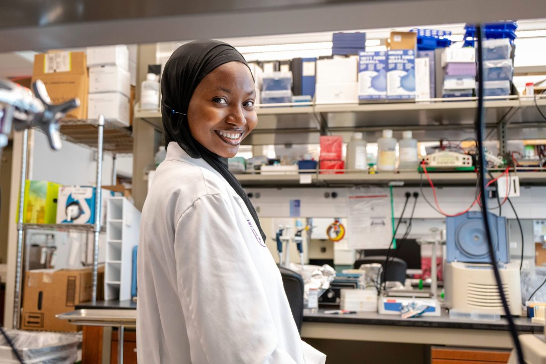 Zainab Tiamiyu, a PhD candidate in the Department of Biochemistry and Cancer Biology at the Georgia Cancer Center at the Medical College of Georgia