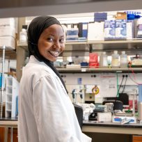 Zainab Tiamiyu, a PhD candidate in the Department of Biochemistry and Cancer Biology at the Georgia Cancer Center at the Medical College of Georgia